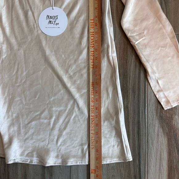 Princess Polly Mini Dress M/8 Cream Split Bell Sleeves Boho Retro Fairy Ditzy - Picture 8 of 9